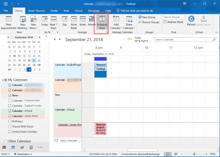 outlook for mac view mail and calendar at same time